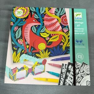 Djeco 3D Effect Coloring Kit Coloriage Fantasy Forest Art Set Kids Girls
